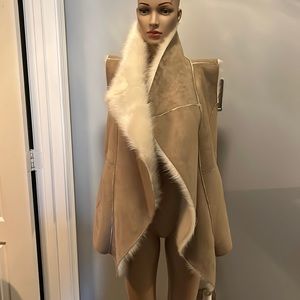 NWOT Faux suede fur vest
